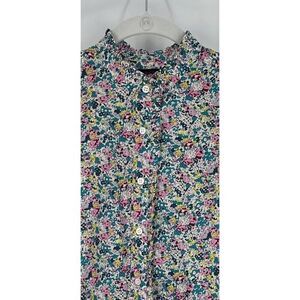 J. Crew Liberty Art Fabrics Floral Print Ruffle Detail Collar Shirt Size 0 NWOT